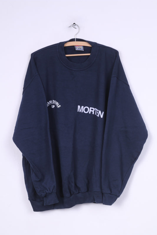 Game Authentic Sweat-shirt XL pour homme en coton bleu marine Morten Diskotek 