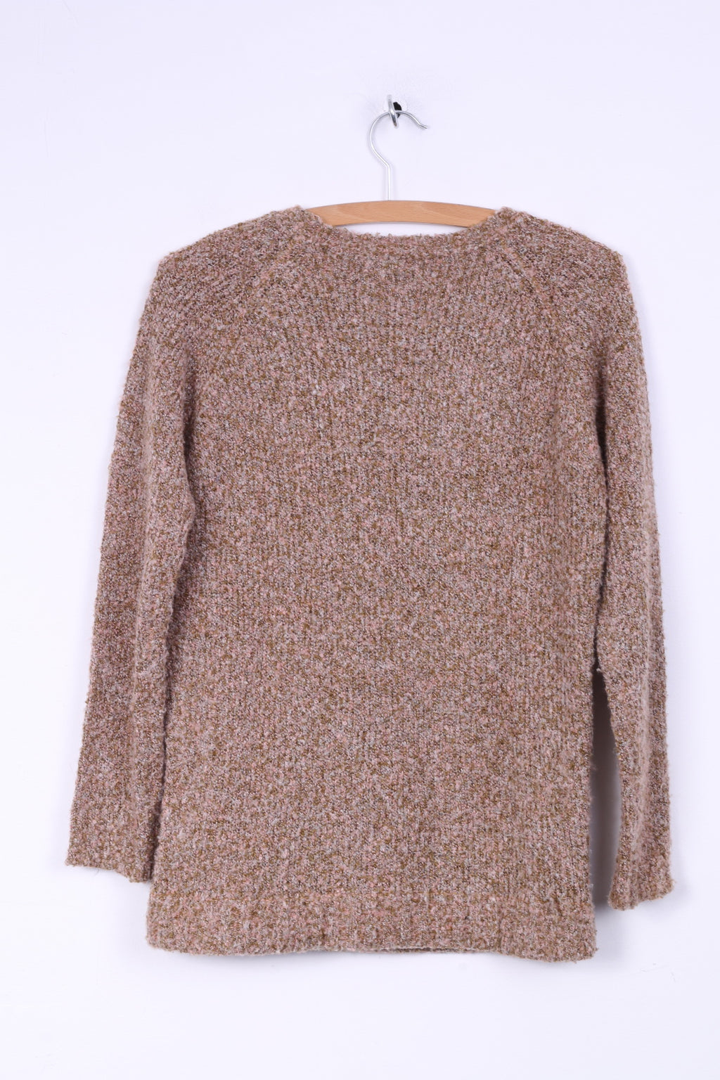 Bershka Womens S Jumper Brown Stretch Multi Color Knitted Graphic Sweater