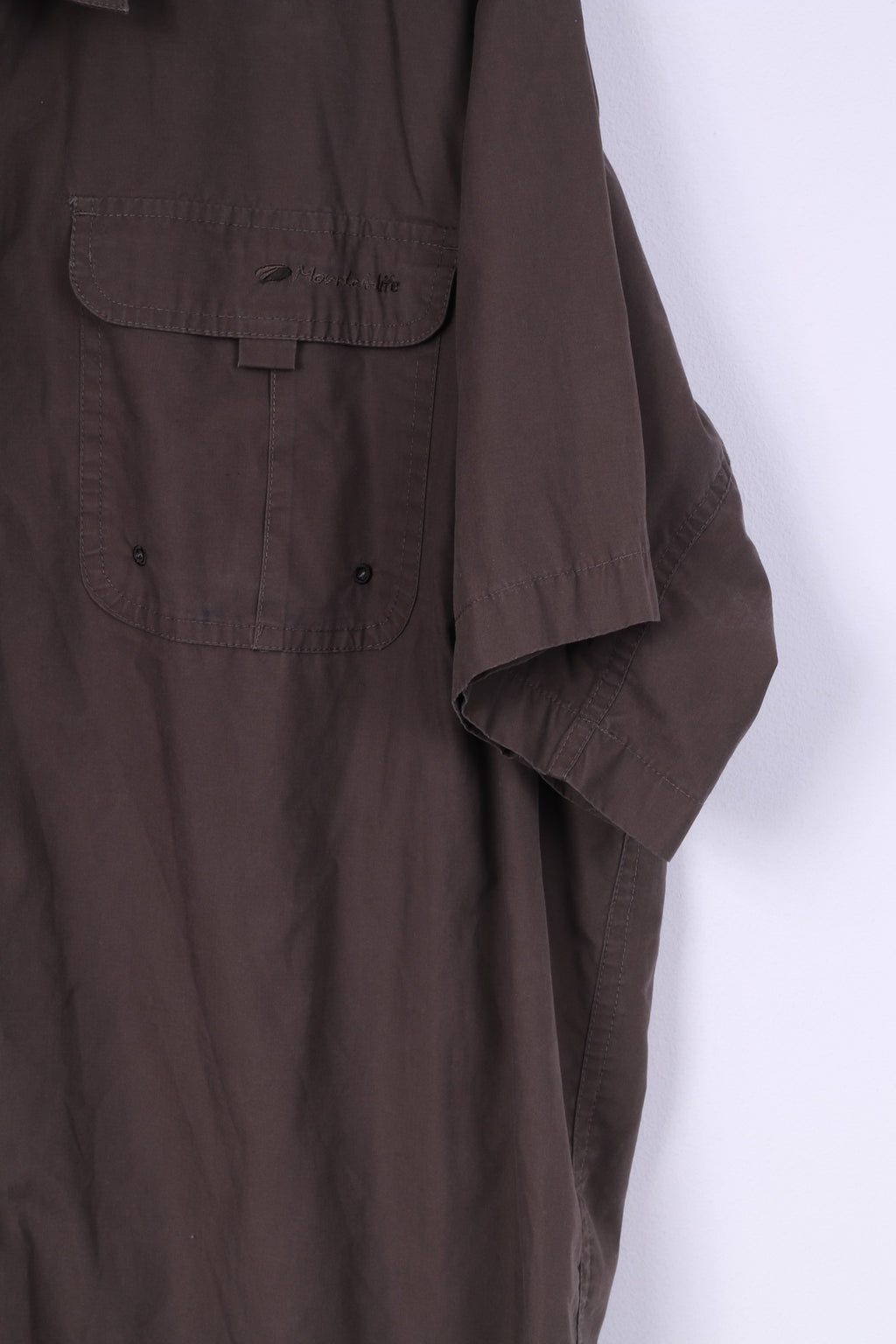 Mountainlife Uomo XL (2X) Camicia casual Marrone Manica corta Outdoor Company Marrone 