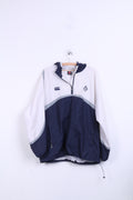 Canterbury Of New Zealand IRFU Mens XL Jacket White Hood Rugby Sport Nylon Waterproof - RetrospectClothes