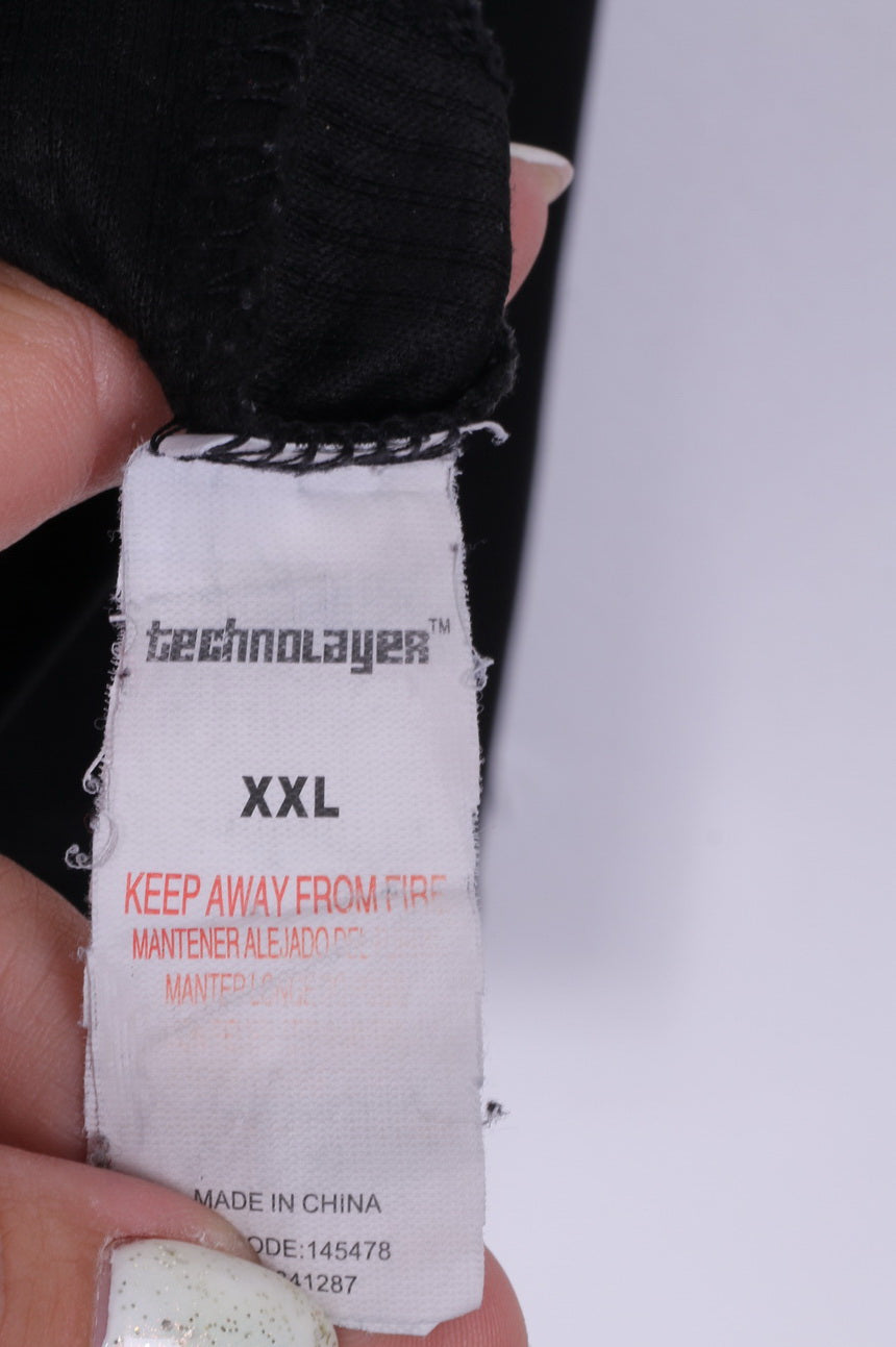 Technolayer Mens 2XL Shirt Long Sleeve Crew Neck Black Sportswear