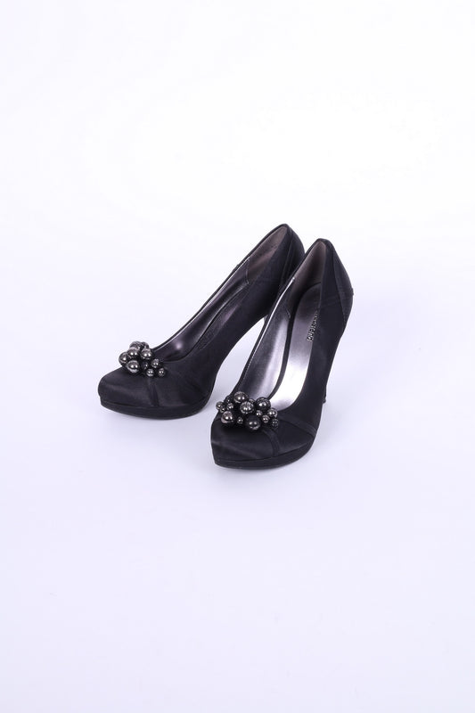 Graceland Womens EU 37 Shoes Black Heels Detailed