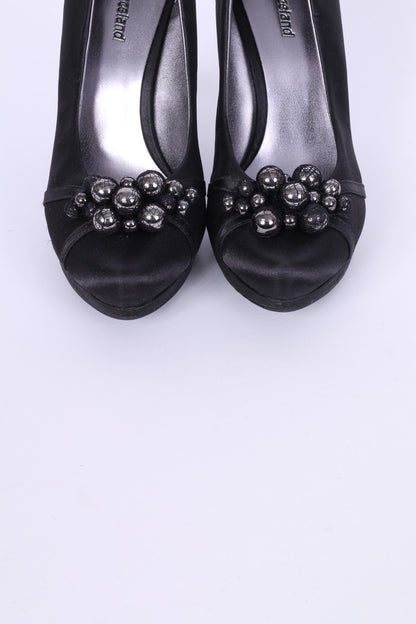 Graceland Womens EU 37 Shoes Black Heels Detailed
