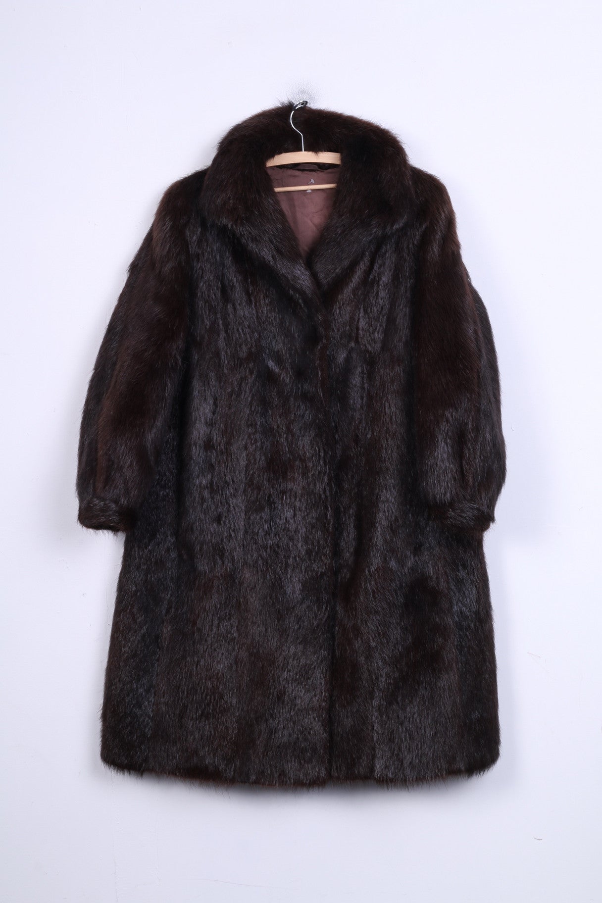 Womens XL Coat Authentic Fur Dark Brown Boho Vintage