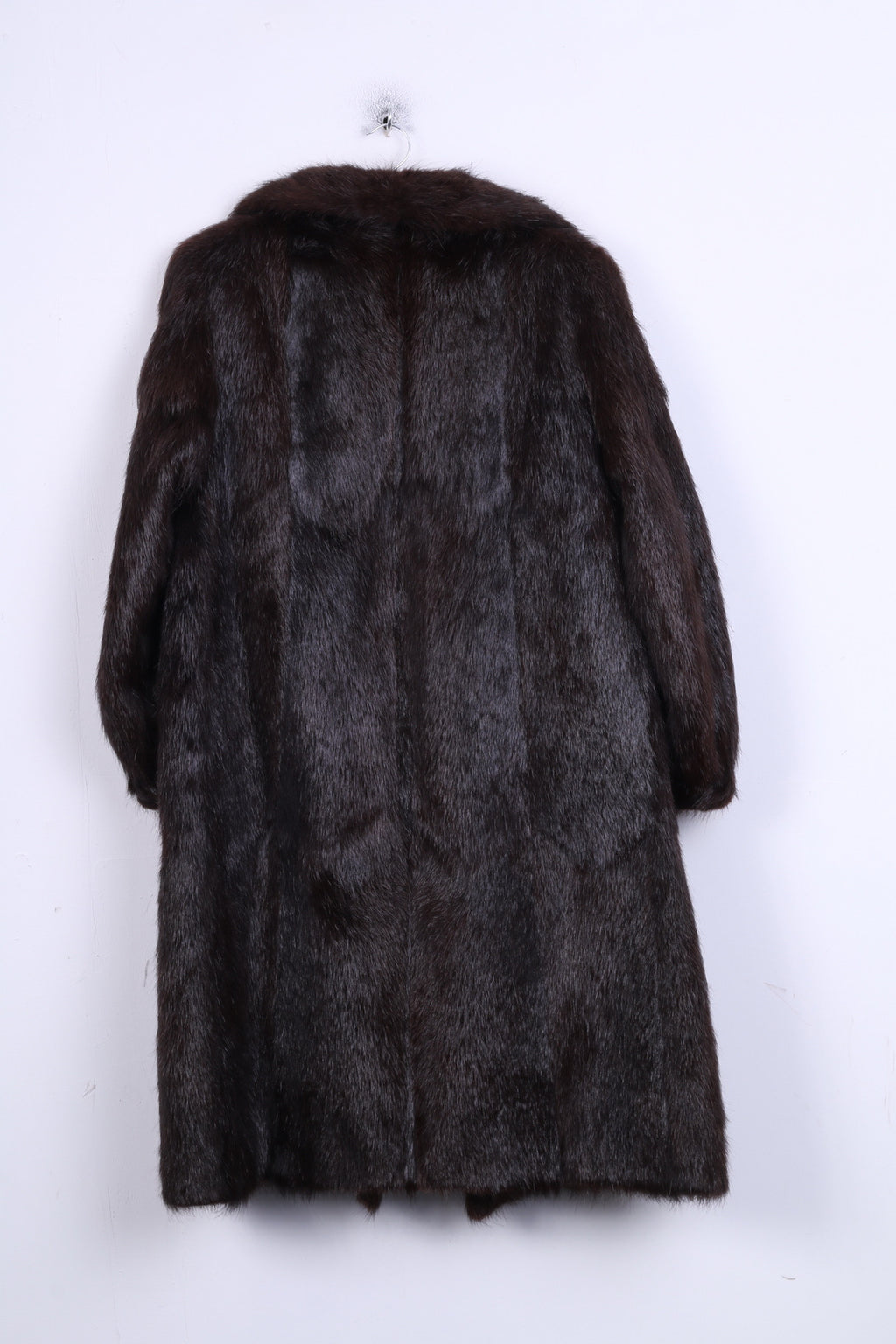 Womens XL Coat Authentic Fur Dark Brown Boho Vintage
