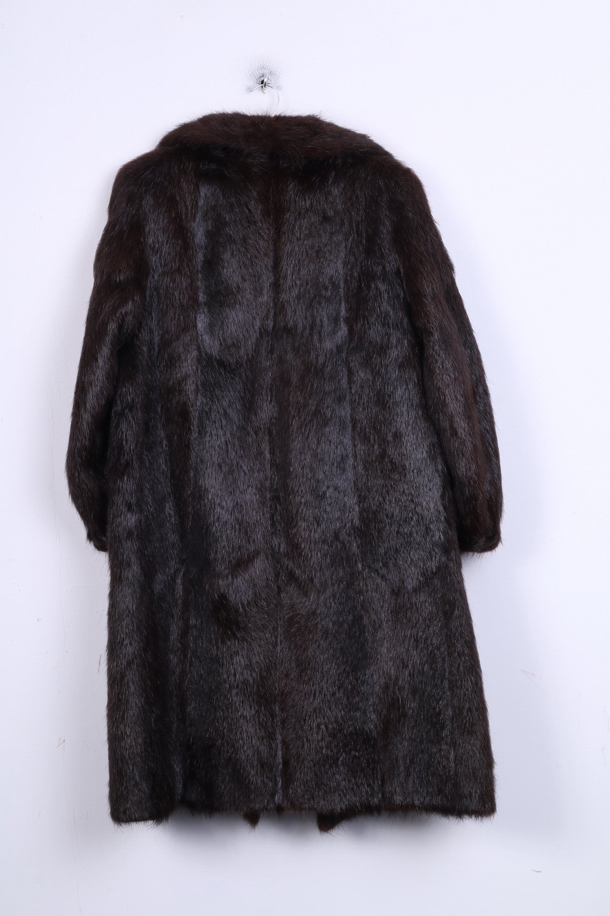 Womens XL Coat Authentic Fur Dark Brown Boho Vintage