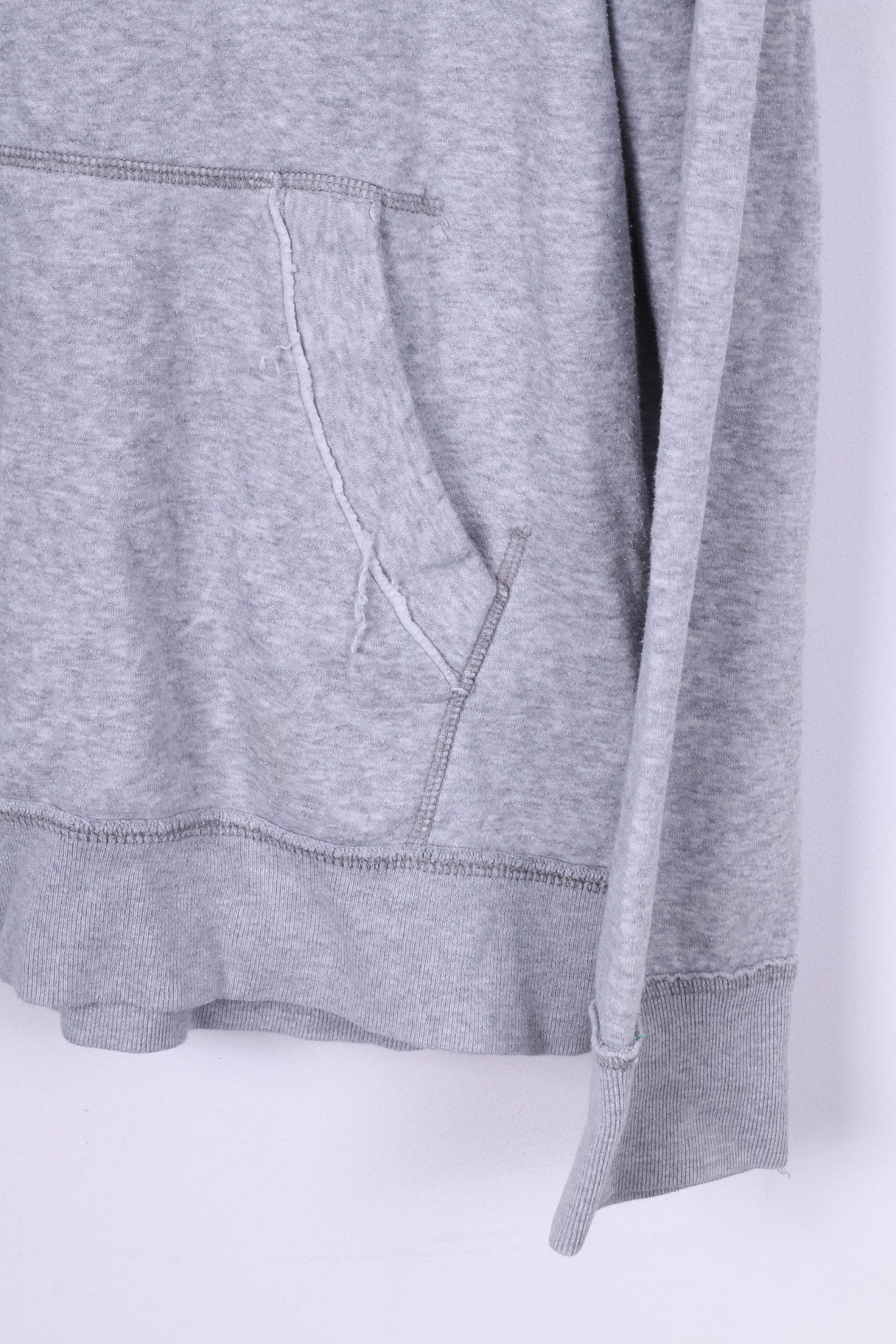 Aeropostale Uomo L Maglione Felpa con cappuccio Zip Collo Cotone Abbigliamento sportivo Grigio 