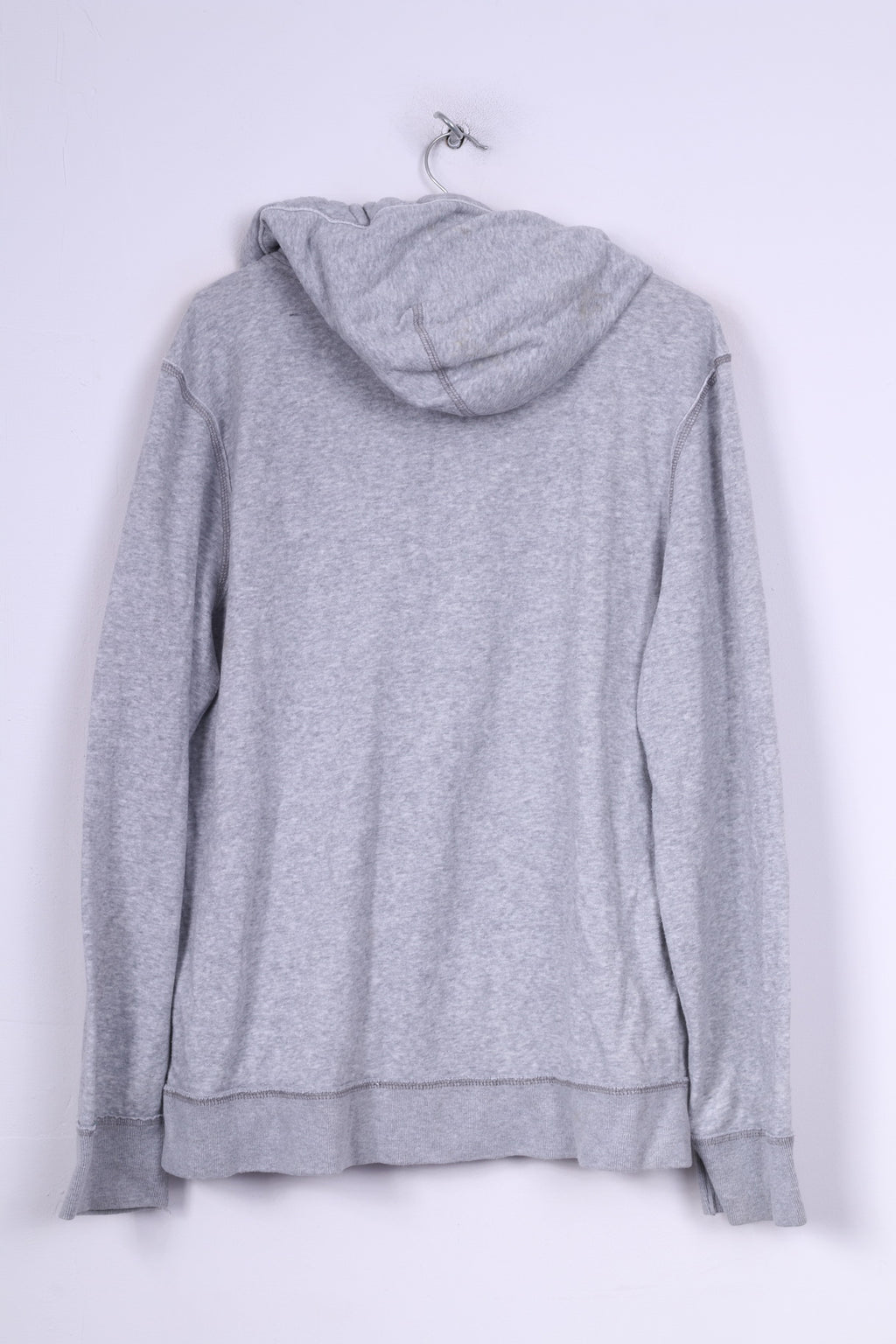 Aeropostale Uomo L Maglione Felpa con cappuccio Zip Collo Cotone Abbigliamento sportivo Grigio 