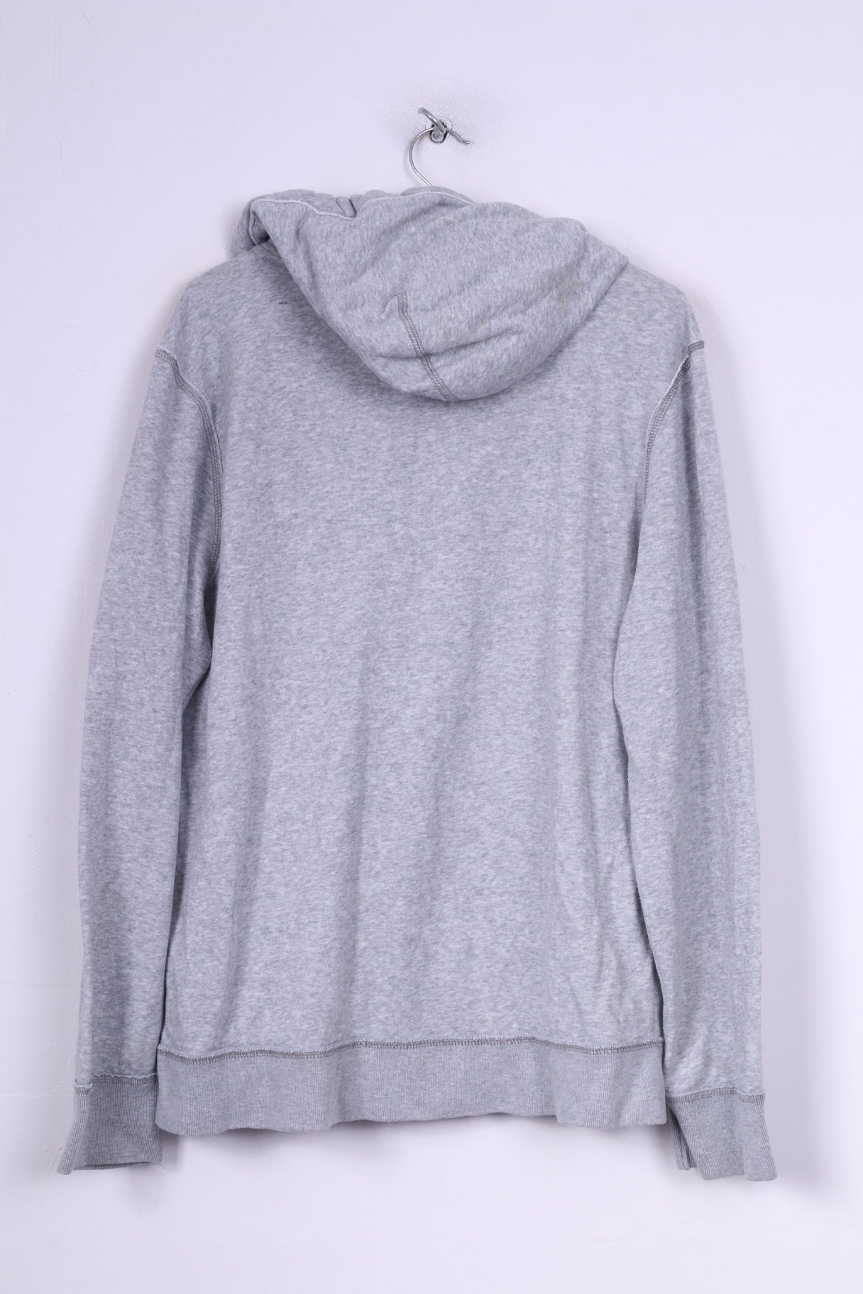 Aeropostale Uomo L Maglione Felpa con cappuccio Zip Collo Cotone Abbigliamento sportivo Grigio 