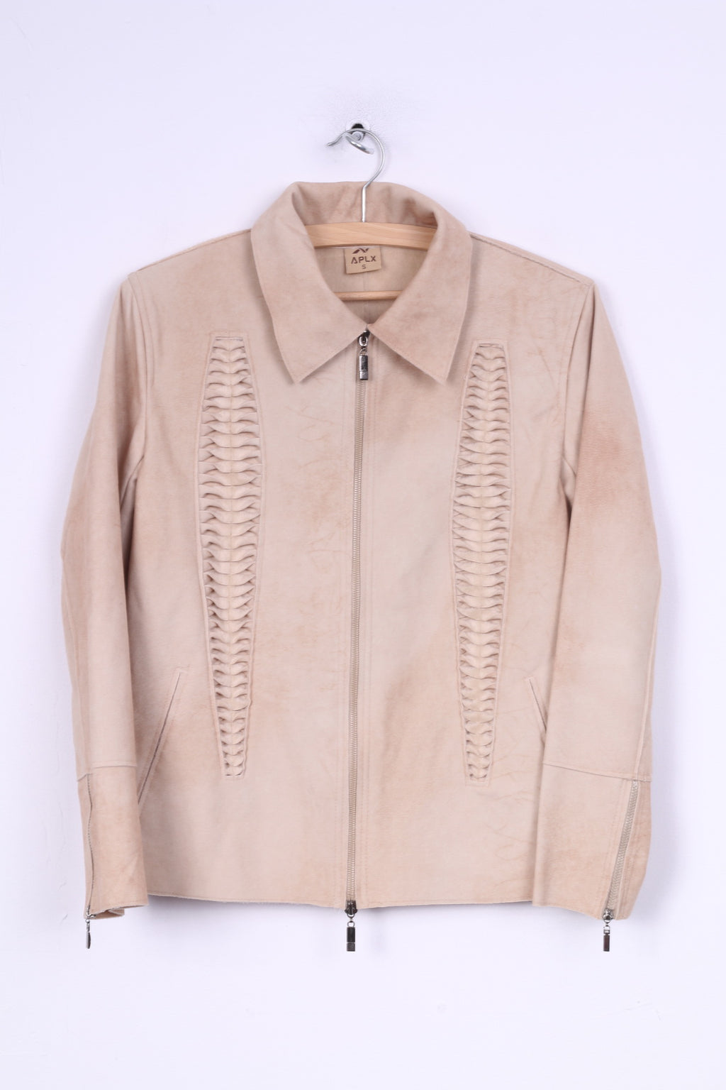 Giacca da donna APLX Beige con dettagli in stile country e top con cerniera 