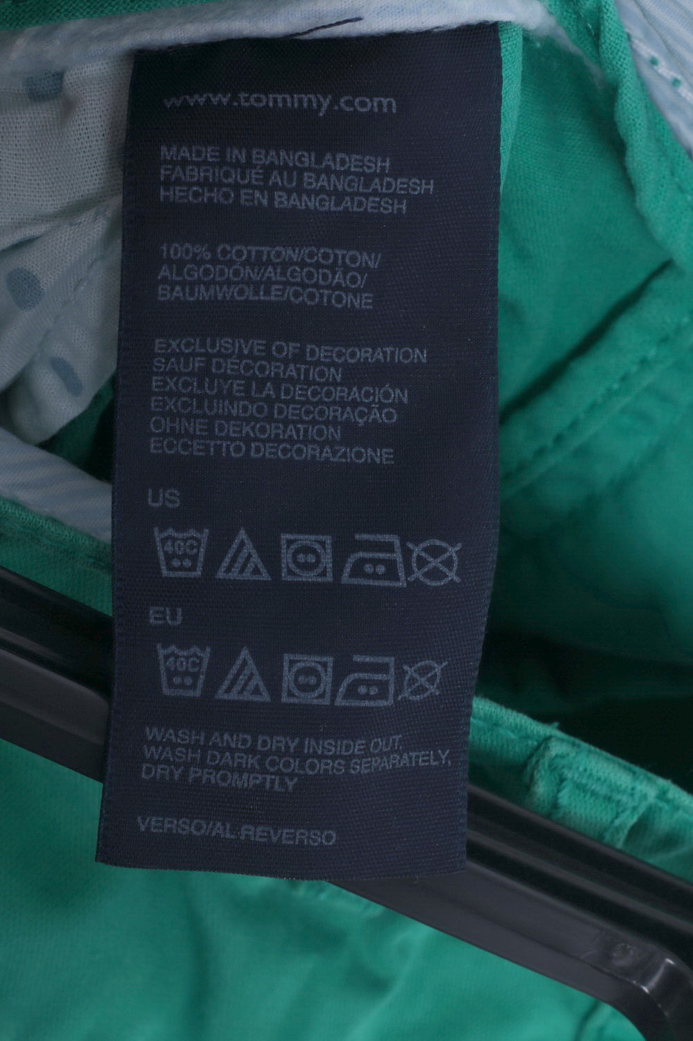 Tommy Hilfiger Pantalon 8 M Femme Vert ROME Pantalon Chino en Coton Coupe Regular