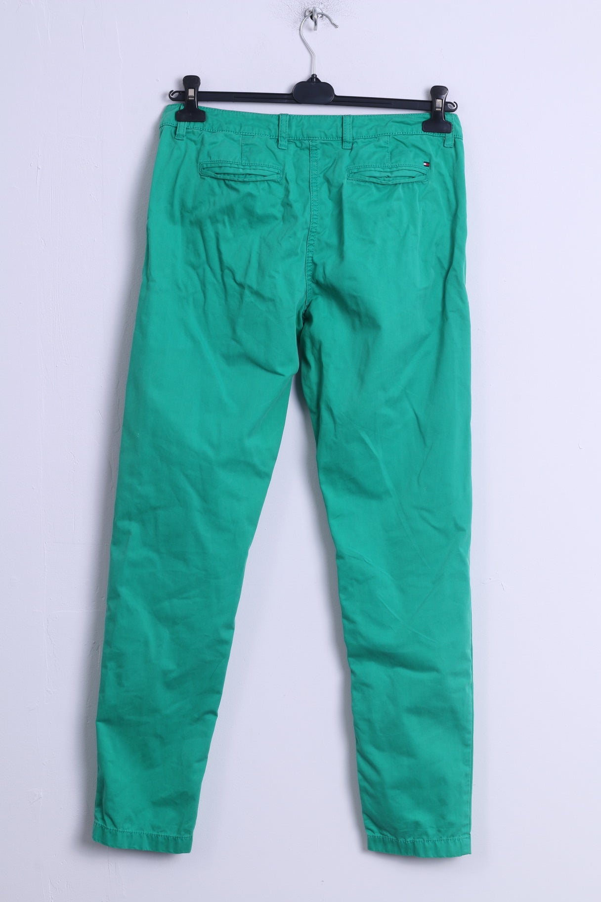 Tommy Hilfiger Pantalon 8 M Femme Vert ROME Pantalon Chino en Coton Coupe Regular