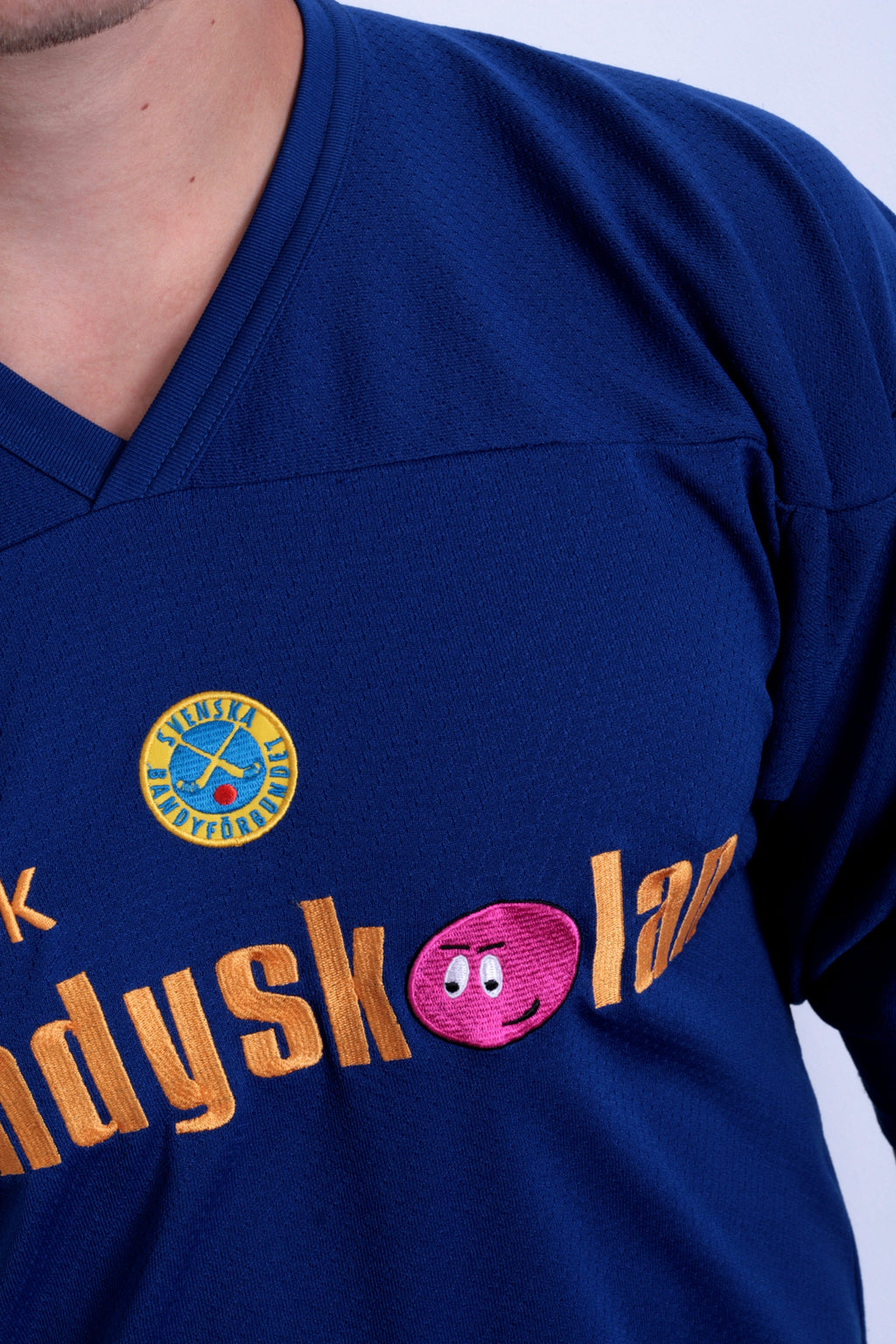 Reebok Svenska Bandyförbundet Mens Xs Youth 150cm T-Shirt Long Sleeve Sport - RetrospectClothes