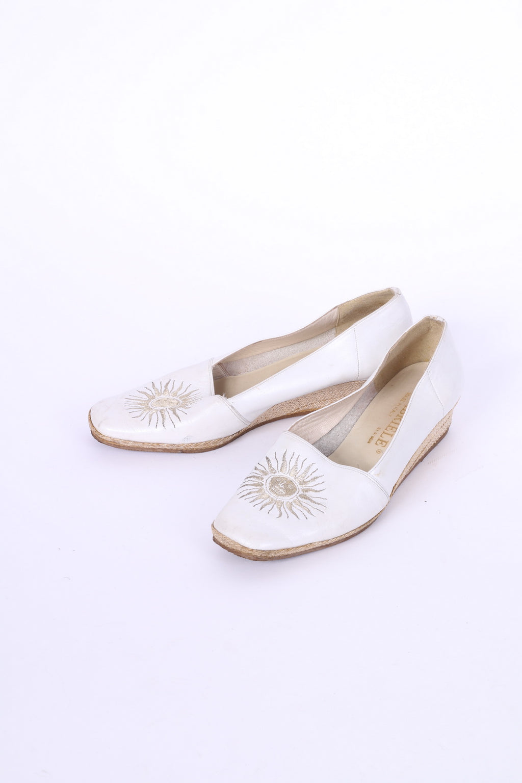 Gabriele By G.Beni Womens 37 Shoes White Platform Leather Italy