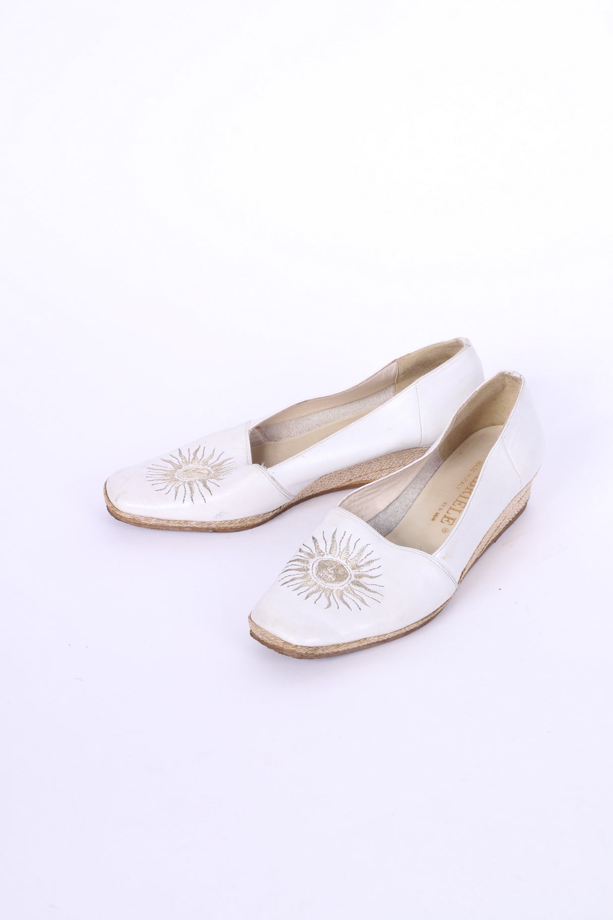 Gabriele By G.Beni Womens 37 Shoes White Platform Leather Italy