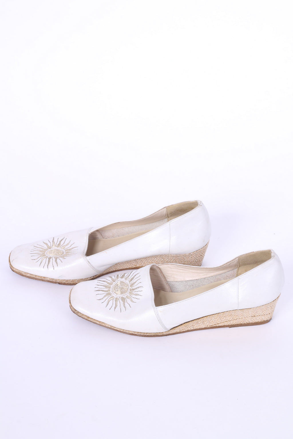 Gabriele By G.Beni Womens 37 Shoes White Platform Leather Italy