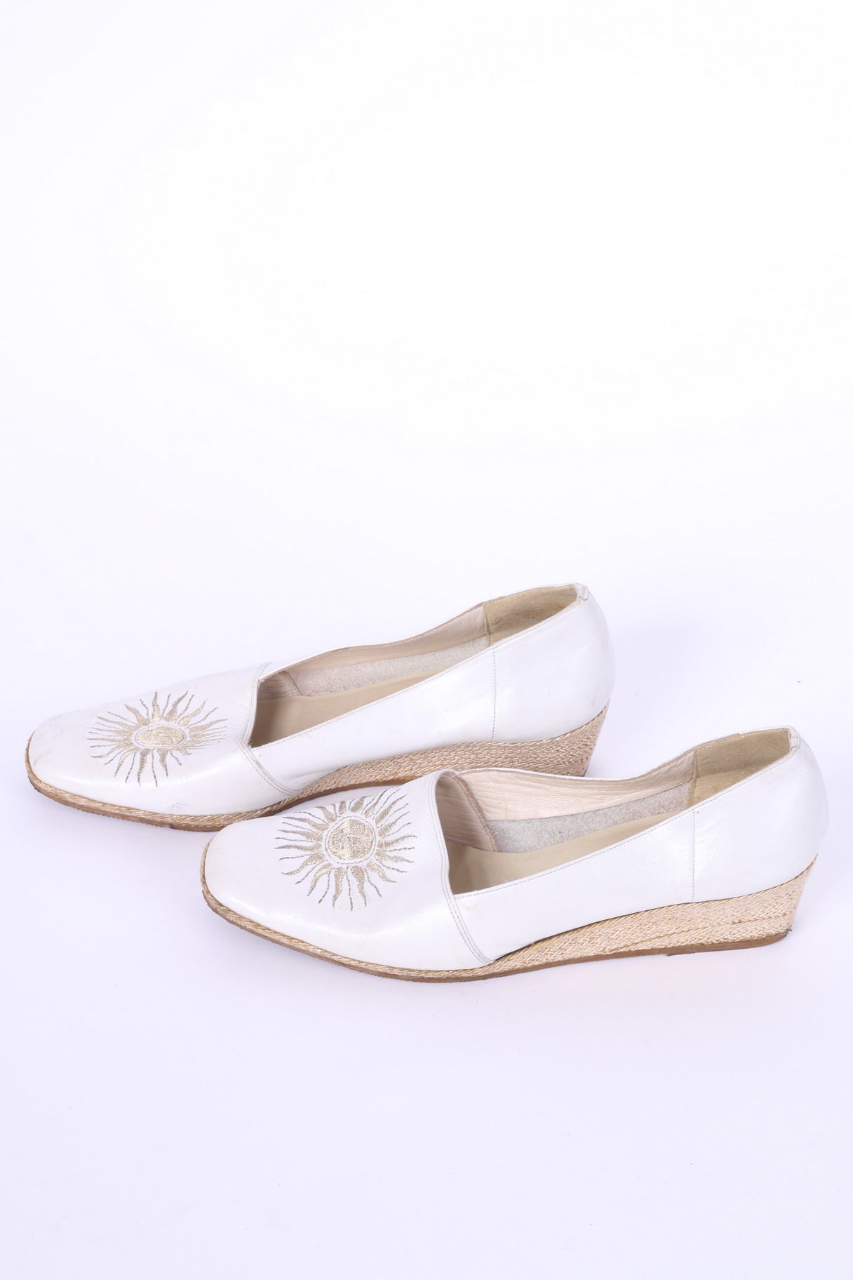 Gabriele By G.Beni Womens 37 Shoes White Platform Leather Italy