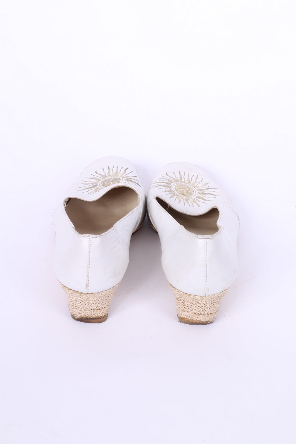 Gabriele By G.Beni Womens 37 Shoes White Platform Leather Italy