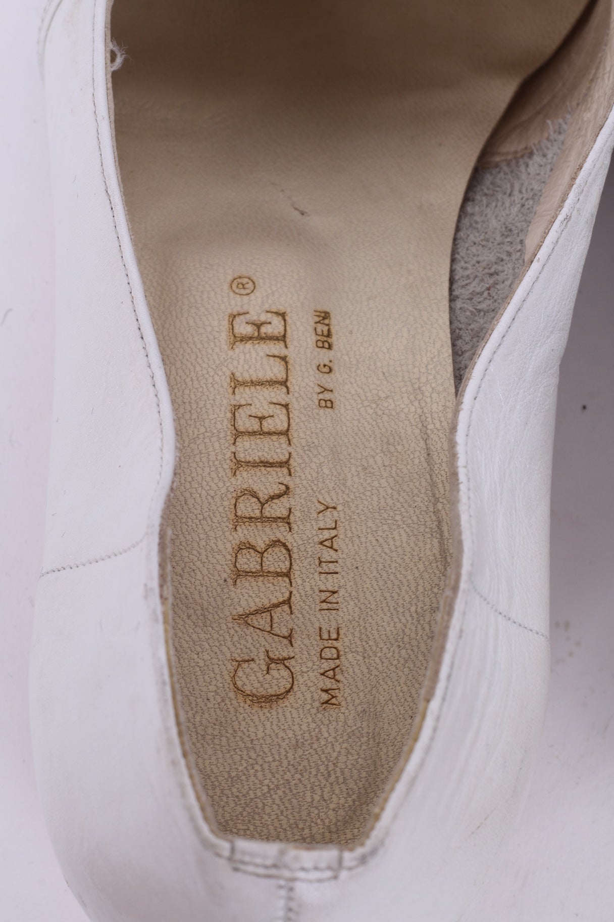 Gabriele By G.Beni Womens 37 Shoes White Platform Leather Italy