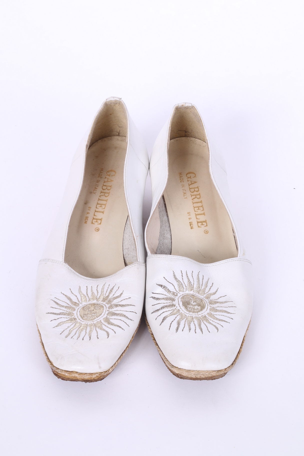 Gabriele By G.Beni Womens 37 Shoes White Platform Leather Italy