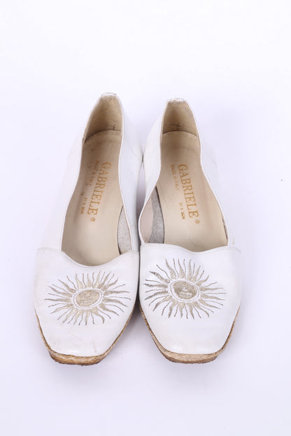 Gabriele By G.Beni Femmes 37 Chaussures Blanc Plateforme Cuir Italie