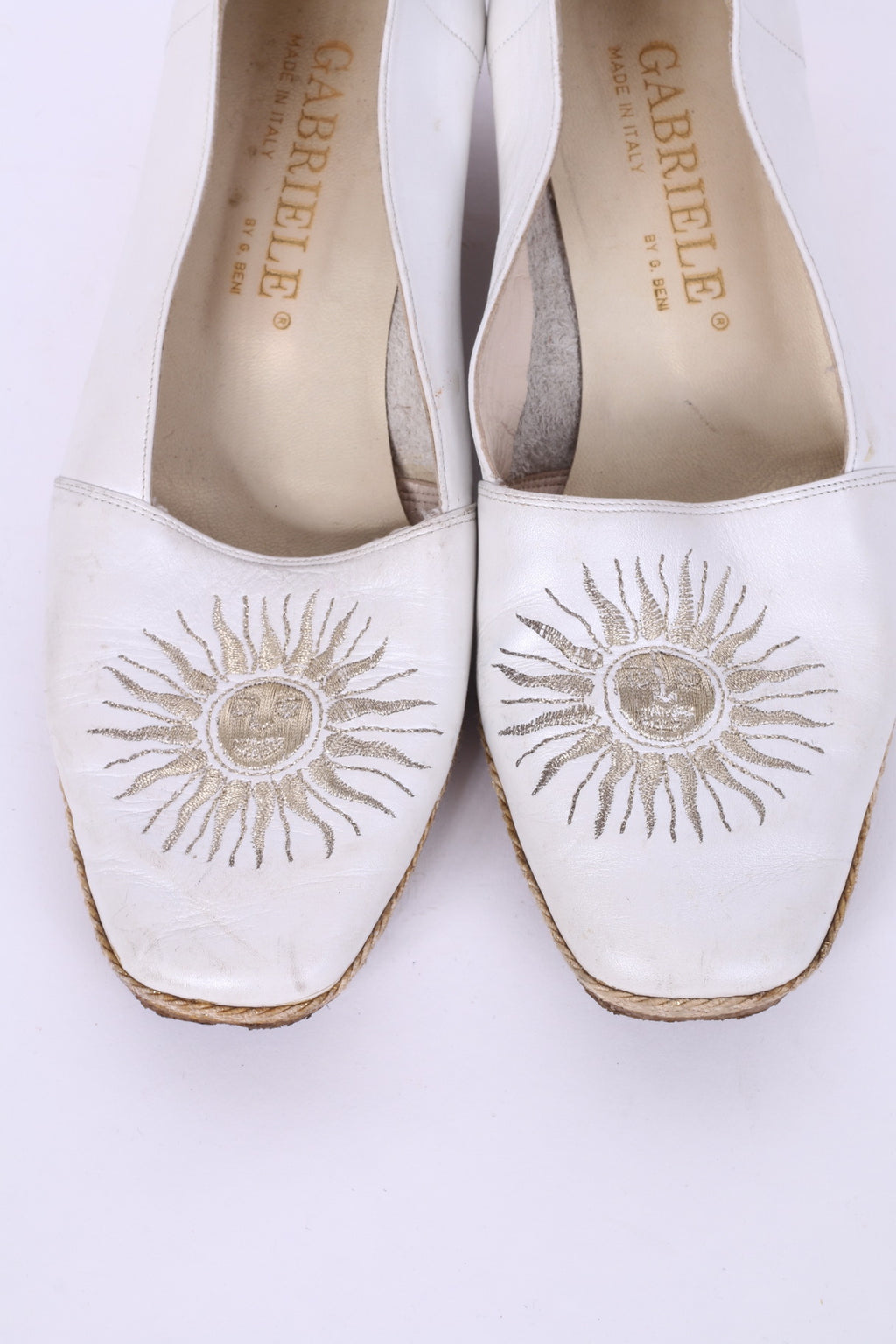 Gabriele By G.Beni Womens 37 Shoes White Platform Leather Italy
