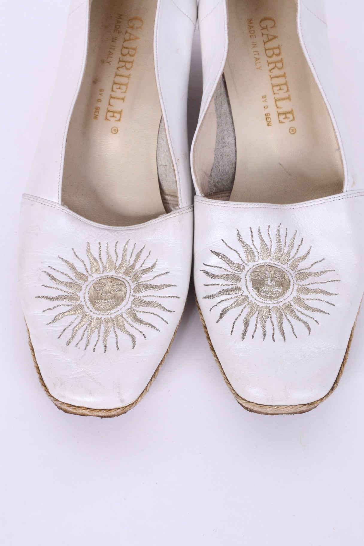 Gabriele By G.Beni Femmes 37 Chaussures Blanc Plateforme Cuir Italie