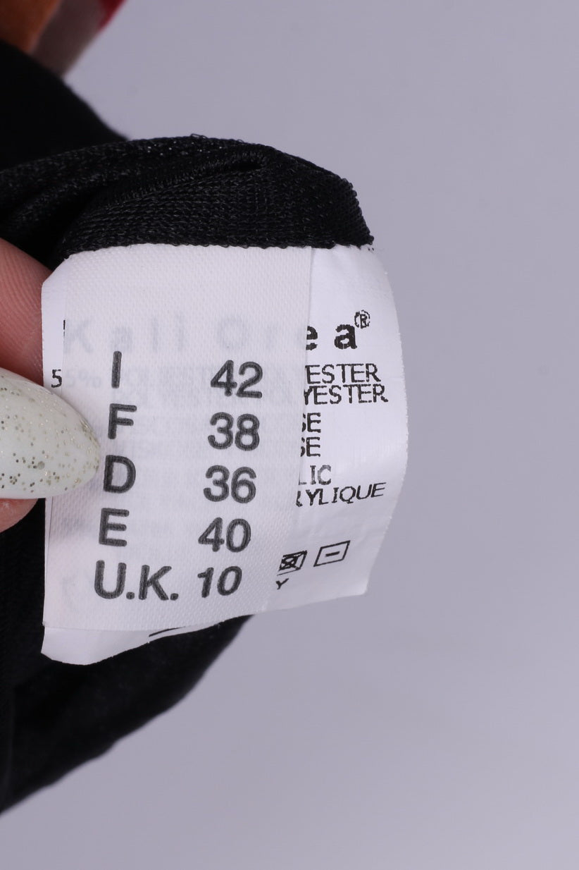 Kali Orea Femmes 10 S Mini Robe Multi imprimé Noir Manches Courtes Différentes Textures Italie