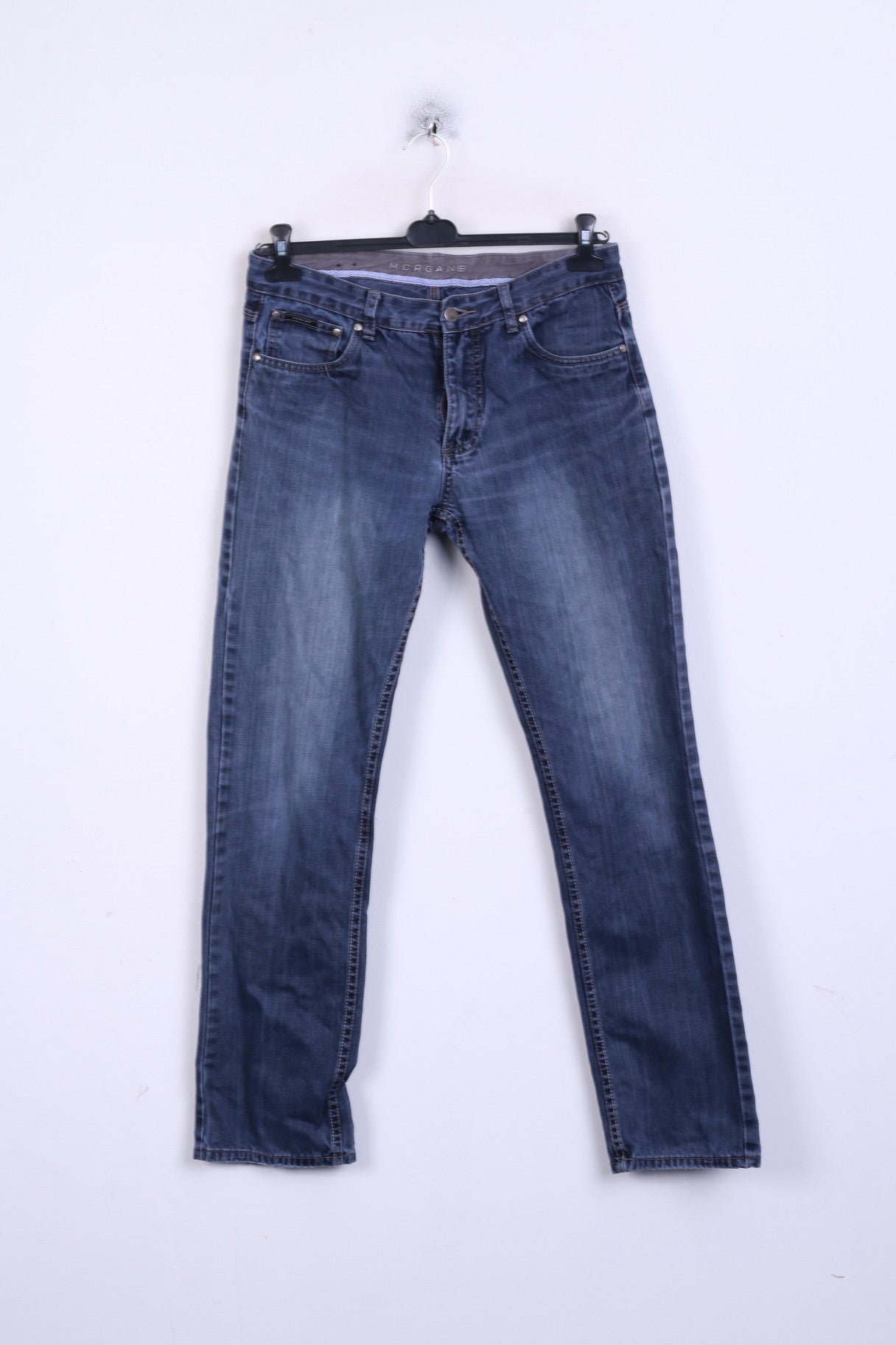 MORGAN Pantaloni da uomo W34 L34 Jeans denim cotone blu scuro