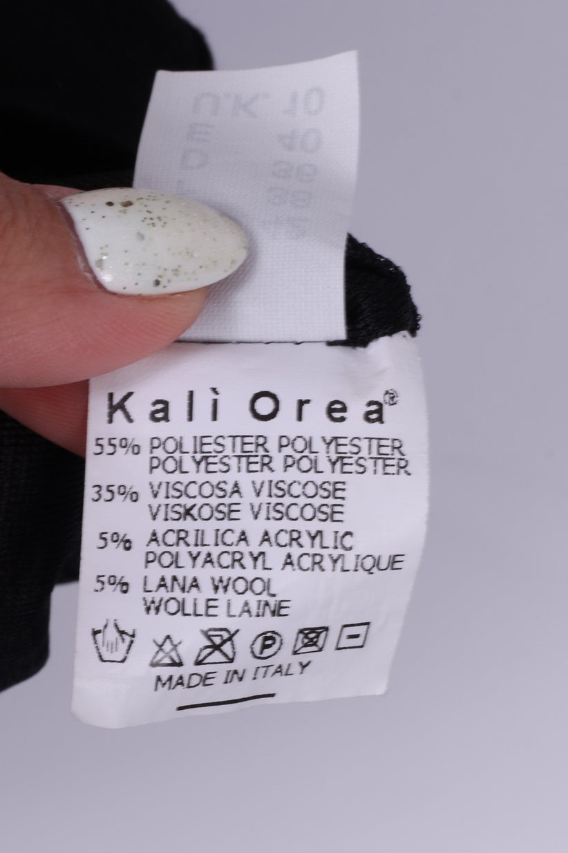 Kali Orea Femmes 10 S Mini Robe Multi imprimé Noir Manches Courtes Différentes Textures Italie