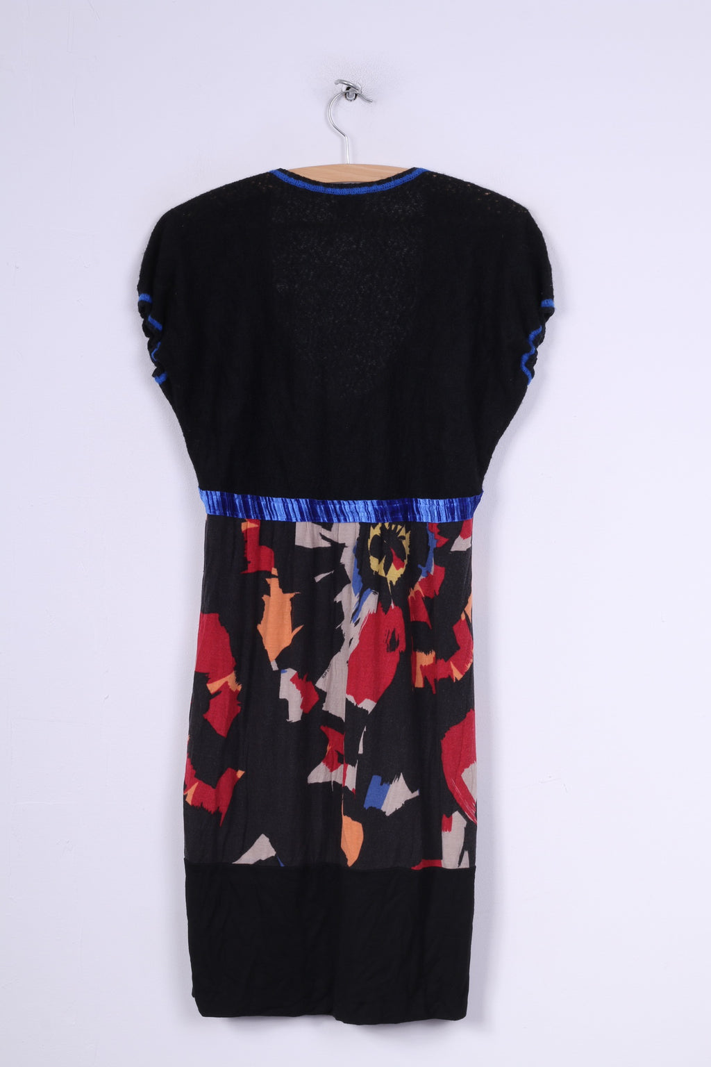 Kali Orea Femmes 10 S Mini Robe Multi imprimé Noir Manches Courtes Différentes Textures Italie