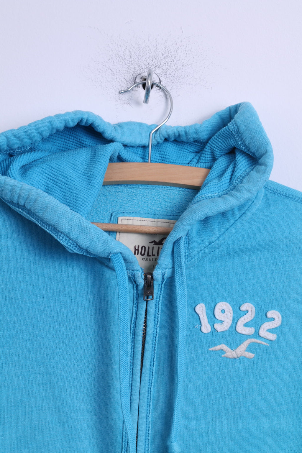 Felpa Hollister da donna M Felpa con cappuccio in cotone turchese con zip California