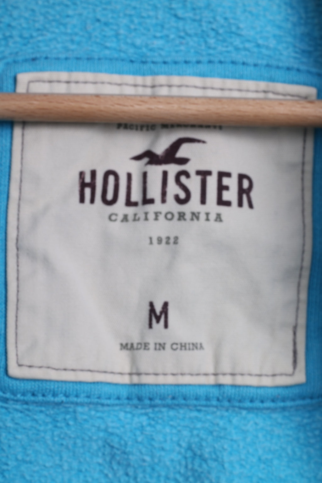 Felpa Hollister da donna M Felpa con cappuccio in cotone turchese con zip California