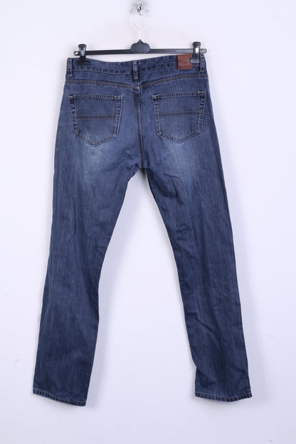 MORGAN Pantaloni da uomo W34 L34 Jeans denim cotone blu scuro