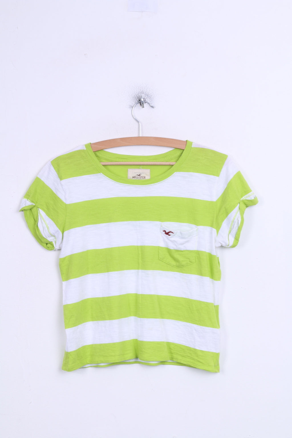 HOLLISTER California Womens M Shirt Striped Green Cotton - RetrospectClothes