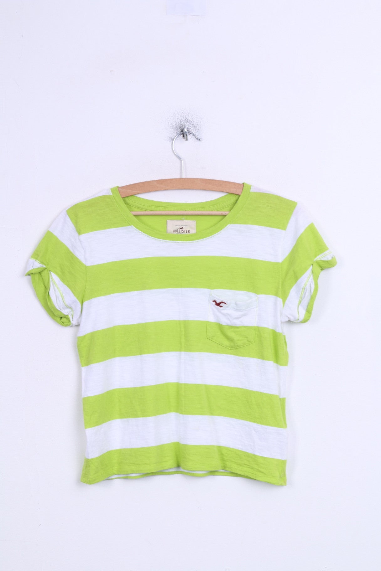 HOLLISTER California Womens M Shirt Striped Green Cotton - RetrospectClothes