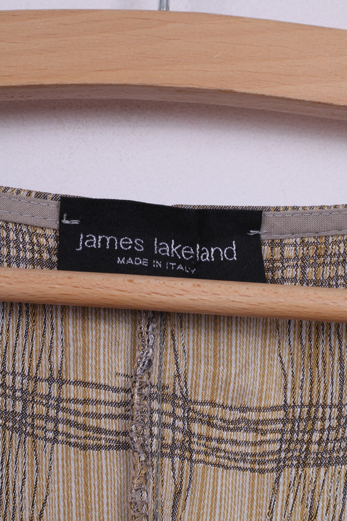 James Lakeland 42 (S)Mini Dress Check Grey Sleeveless Scoop Neck Vintage Italy
