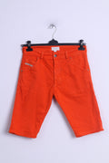 Diesel Industry Womens 14 M Capri Trousers Orange Cotton