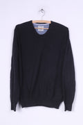 Wrangler Pull M pour homme Bleu marine Col en V Coton Nylon Laine 