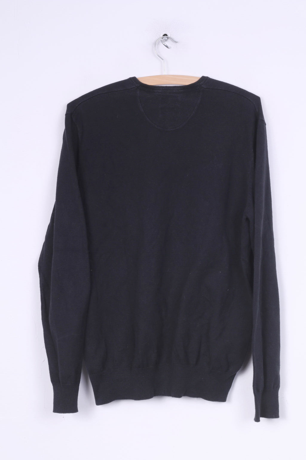 Wrangler Mens M Jumper Navy Sweater V Neck Cotton Nylon Wool