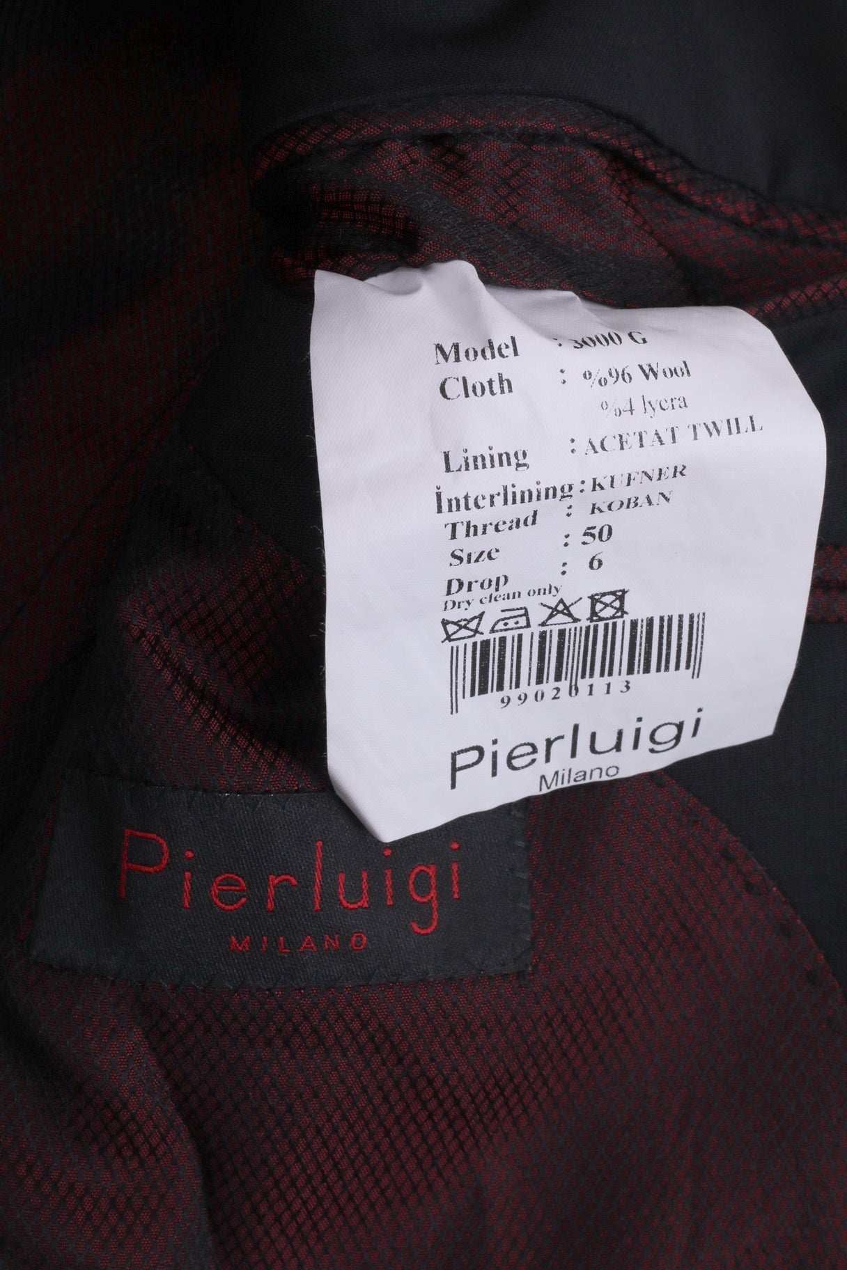 Pierluigi Mens 50 M Blazer Single Breasted Jacket Shoulder Pads Black Wool Model 3000G