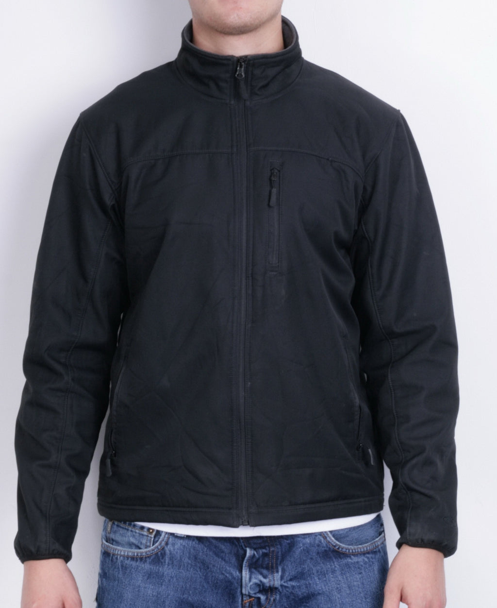 Champion Mens M Sweatshirt Full Zipper Black Sport - RetrospectClothes