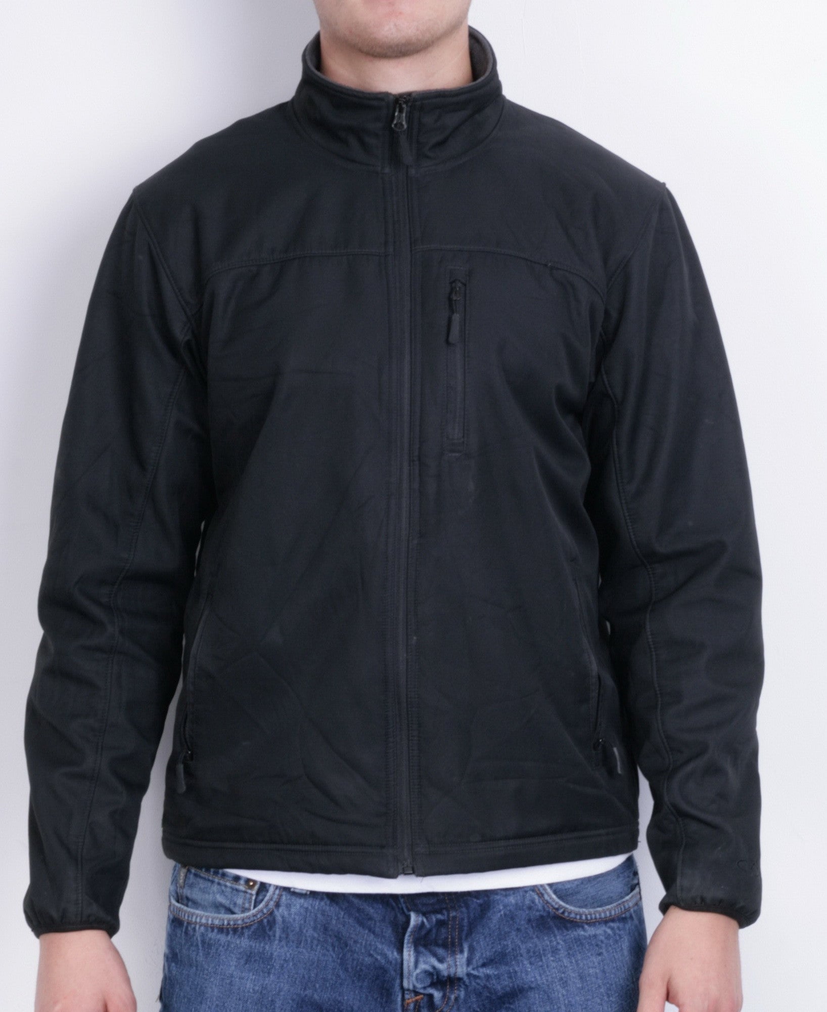 Champion Mens M Sweatshirt Full Zipper Black Sport - RetrospectClothes