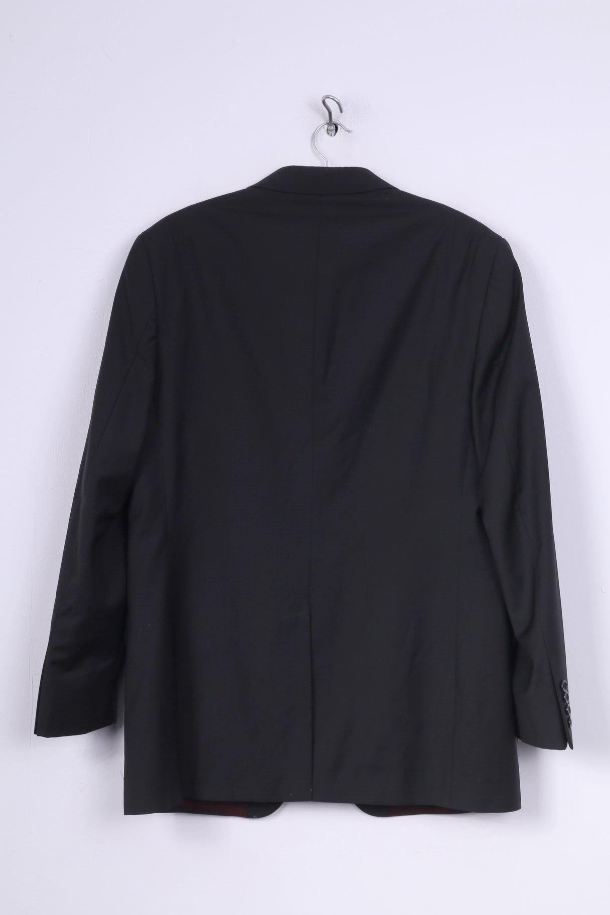 Pierluigi Mens 50 M Blazer Single Breasted Jacket Shoulder Pads Black Wool Model 3000G