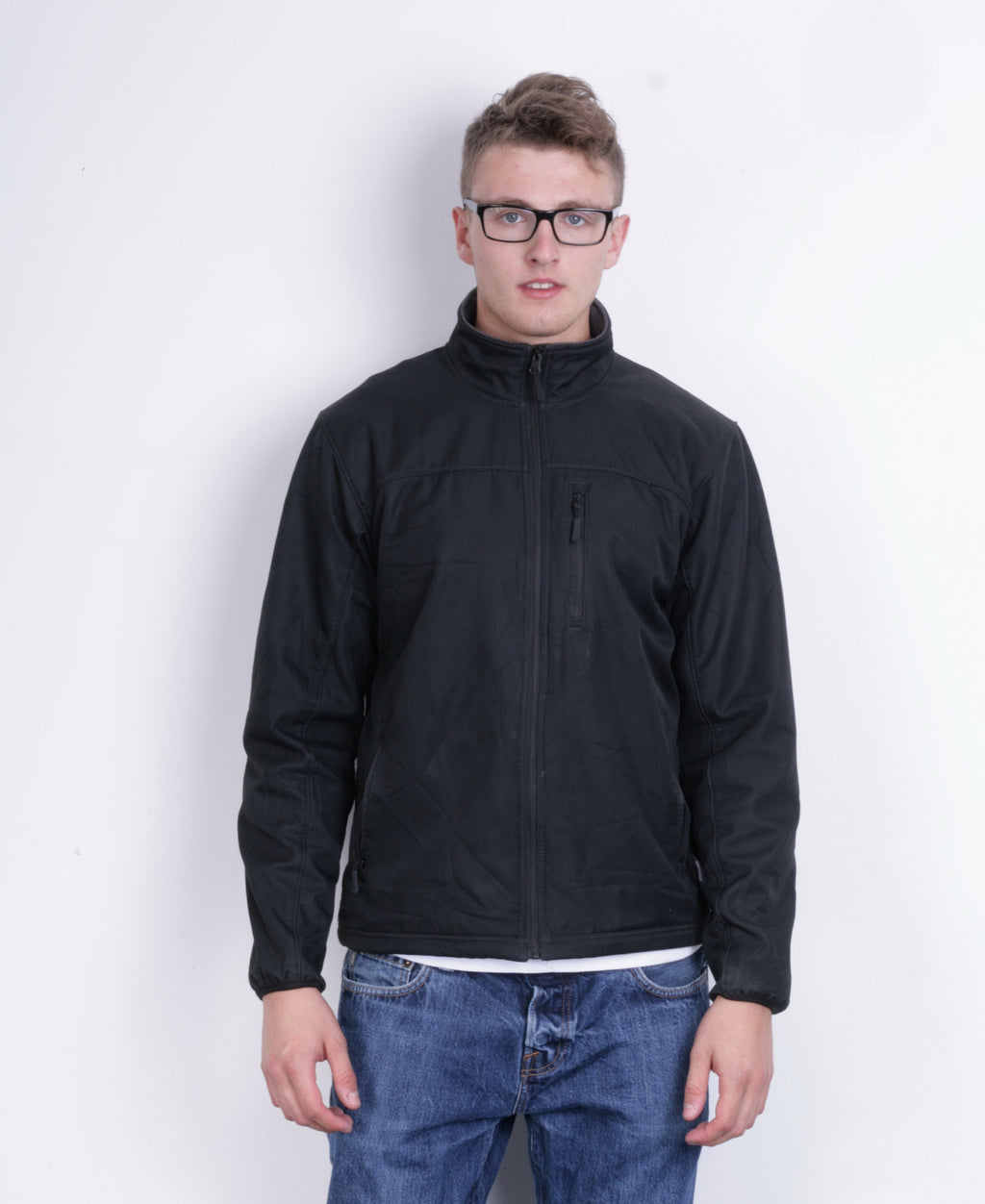 Champion Mens M Sweatshirt Full Zipper Black Sport - RetrospectClothes