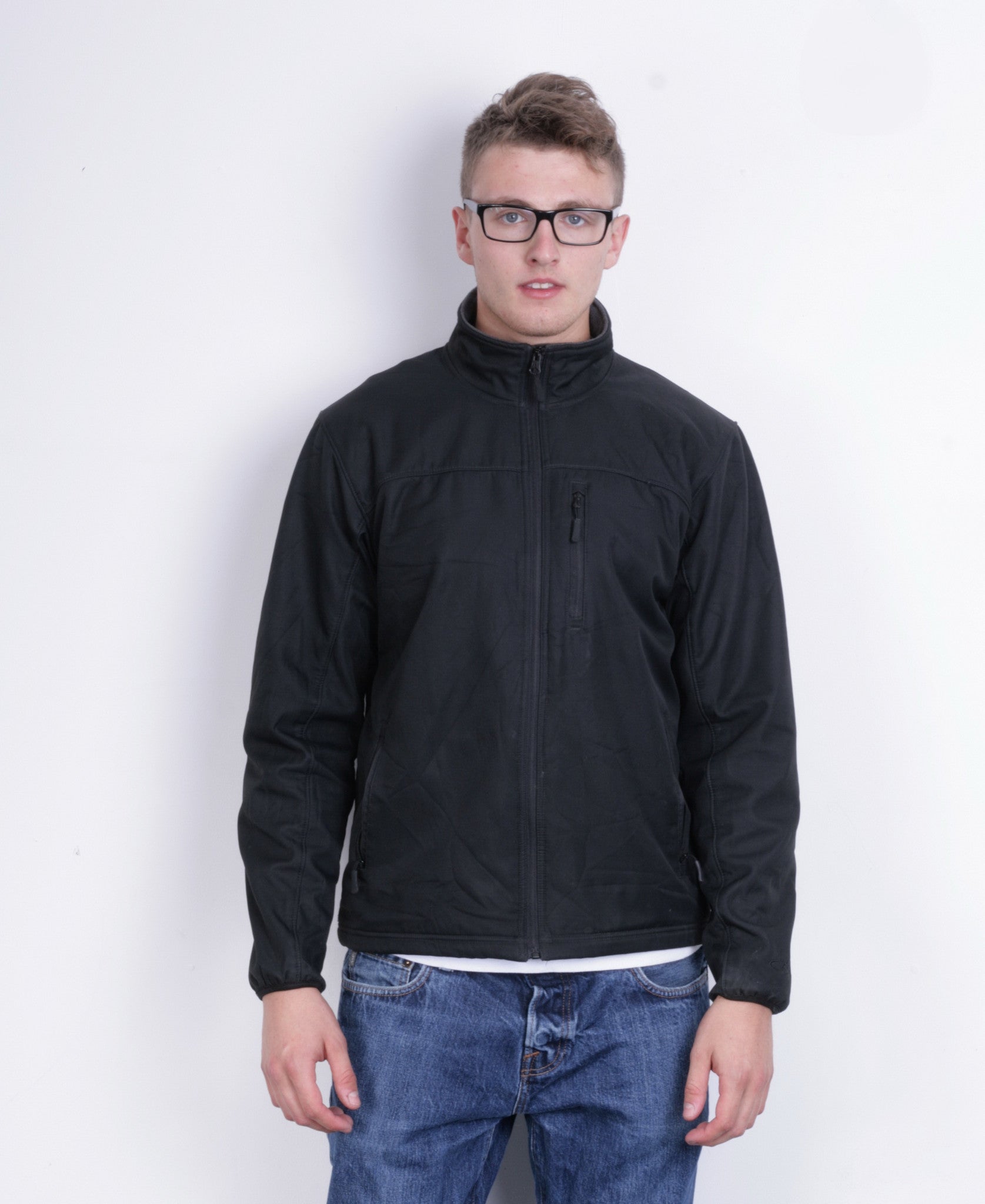 Champion Mens M Sweatshirt Full Zipper Black Sport - RetrospectClothes