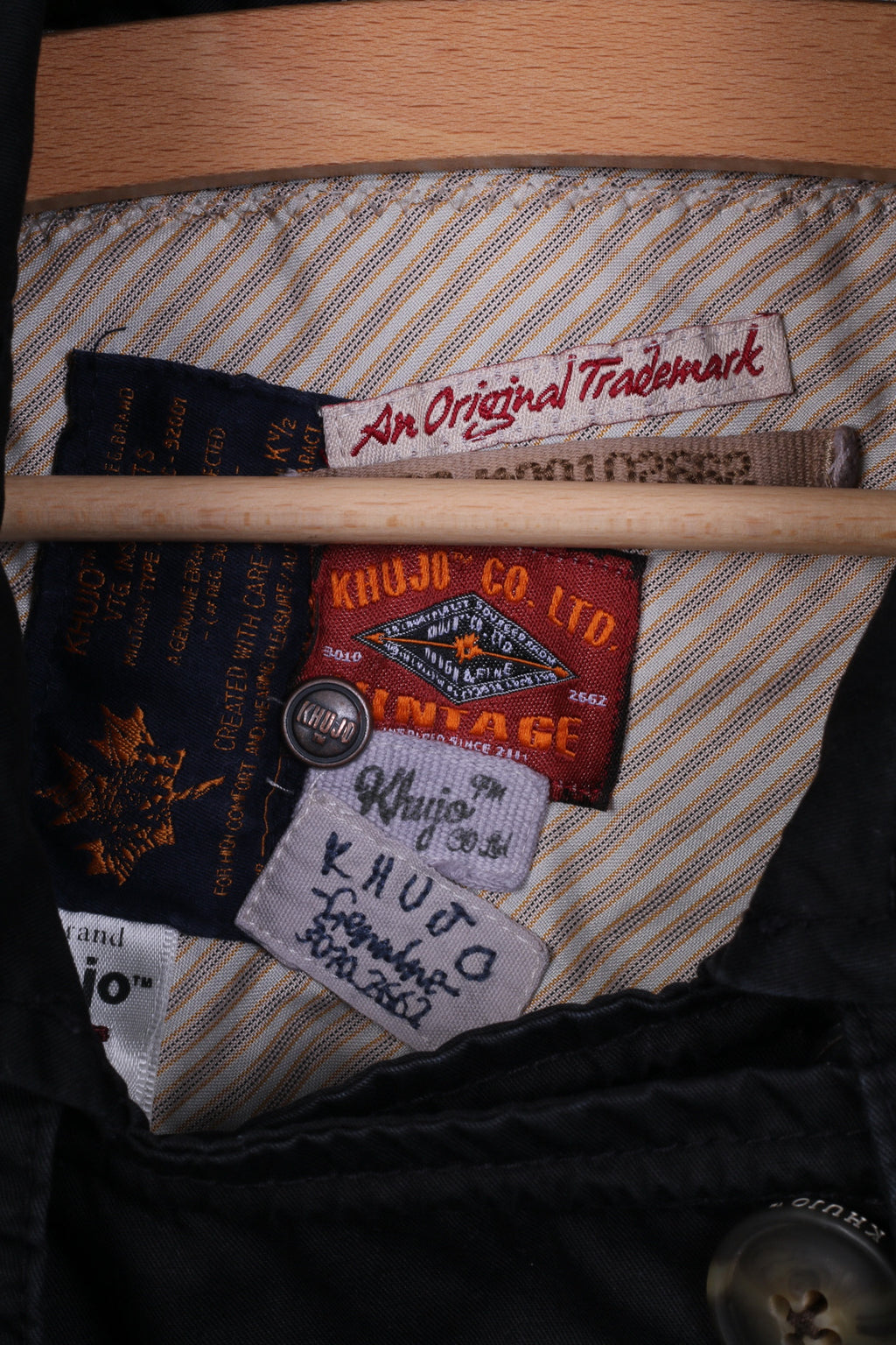 Khujo Womens XL Parka Jacket Double Breasted Black Cotton