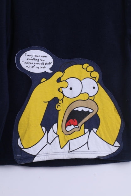 The Simpsons Boys 1-12-13 age 160cm Fleece Top Navy Sweatshirt Homer