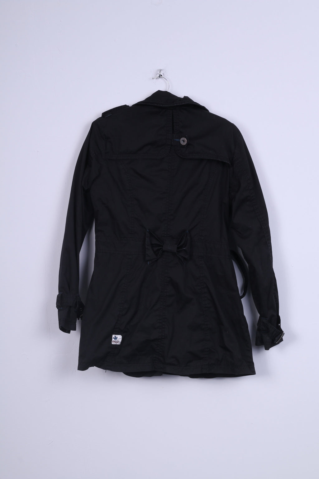 Khujo Womens XL Parka Jacket Double Breasted Black Cotton