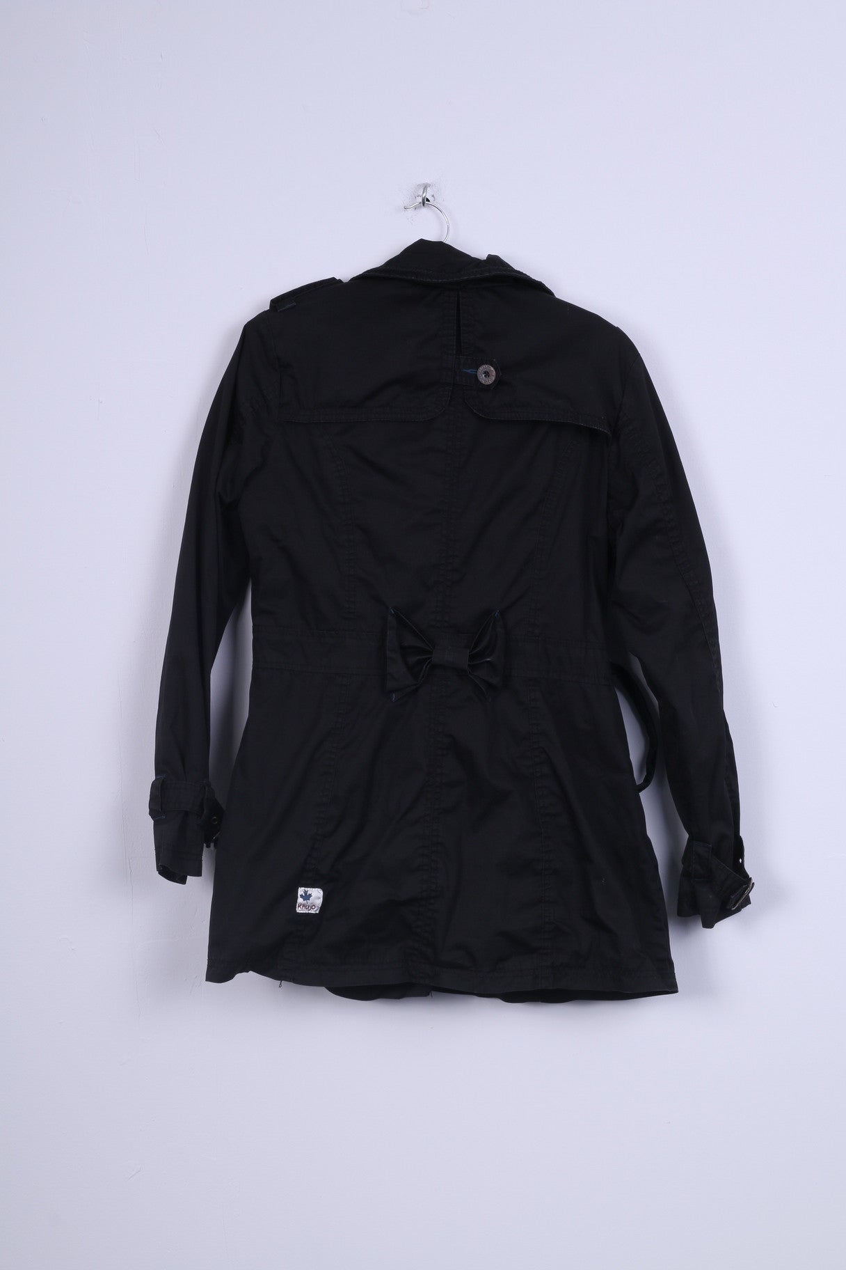 Khujo Womens XL Parka Jacket Double Breasted Black Cotton